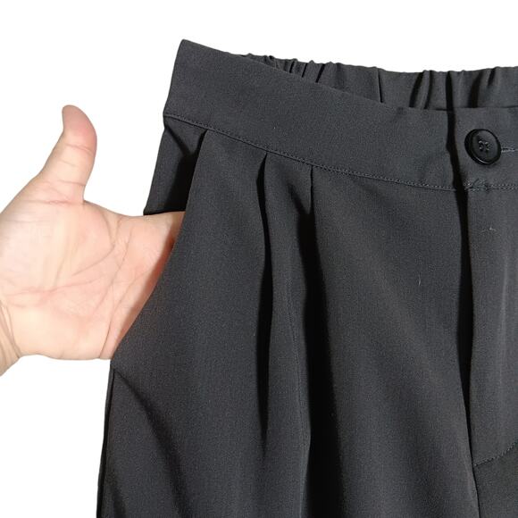 Dazy Dressy Pants Size Large Tapered Pleated Pockets Gray Elastic Waist - Picture 5 of 12